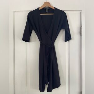 Vintage Express Wrap Dress Black - 1/2